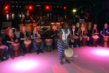 Optreden met de cursisten van de djembe les